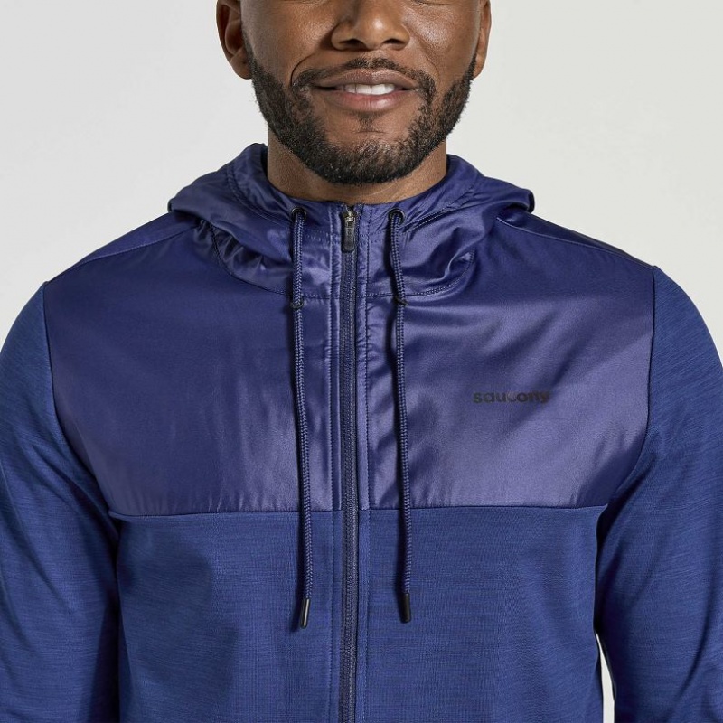 Saucony Solstice Zip Men's Hoodie Navy | Riyadh IYCZJ