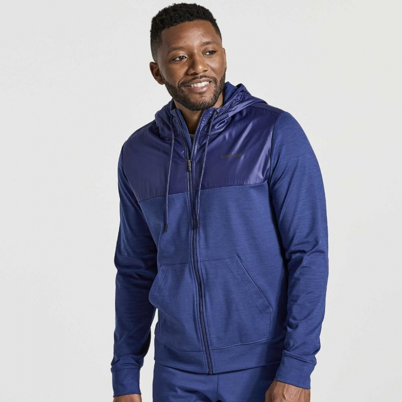 Saucony Solstice Zip Men\'s Hoodie Navy | Riyadh IYCZJ