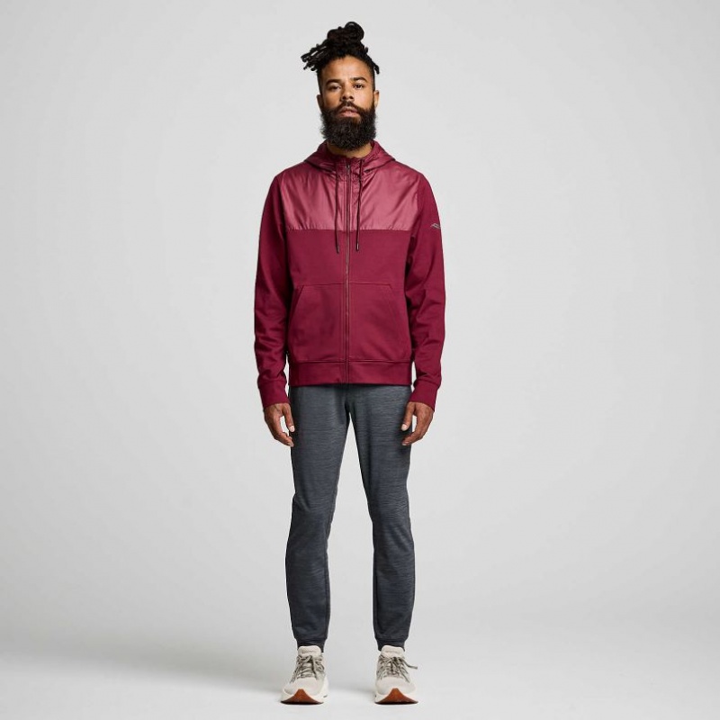 Saucony Solstice Zip Men's Hoodie Red | KSA MEUJF