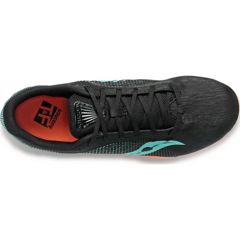 Saucony Spitfire 5 Men's Spikes Black / Turquoise | Riyadh MXCGI