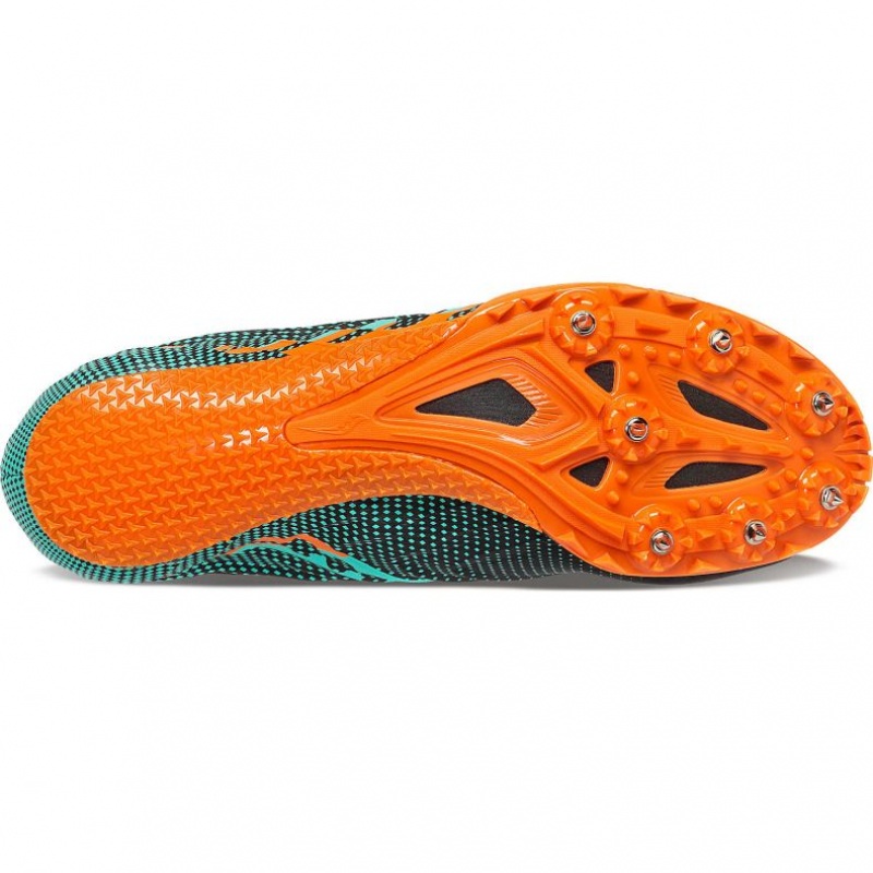 Saucony Spitfire 5 Men's Spikes Black / Turquoise | Riyadh MXCGI