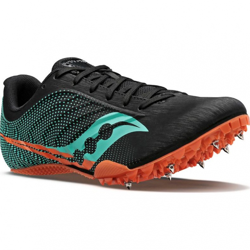 Saucony Spitfire 5 Men's Spikes Black / Turquoise | Riyadh MXCGI