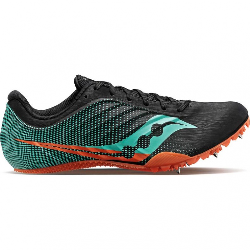 Saucony Spitfire 5 Men\'s Spikes Black / Turquoise | Riyadh MXCGI