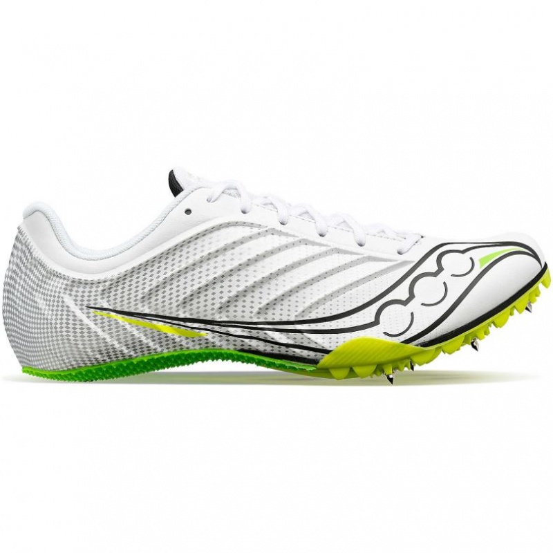 Saucony Spitfire 5 Men\'s Spikes White | Riyadh WNJKL