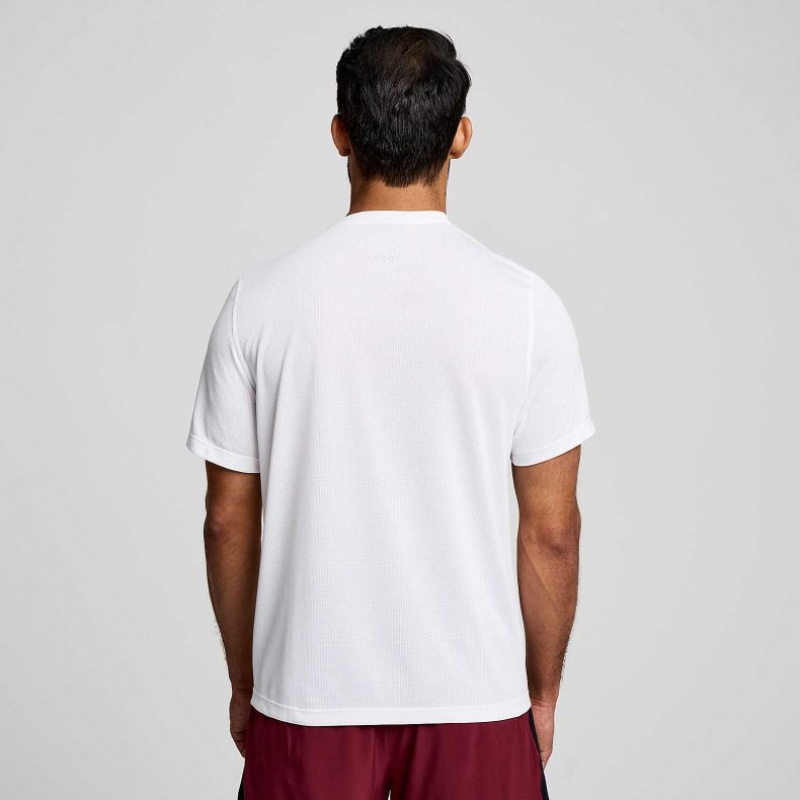 Saucony Stopwatch Graphic Short Sleeve Men's T-Shirt White | KSA VRMGW