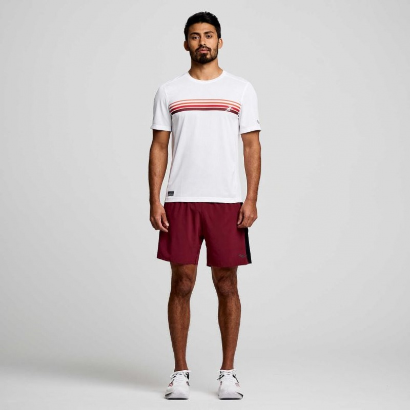 Saucony Stopwatch Graphic Short Sleeve Men's T-Shirt White | KSA VRMGW