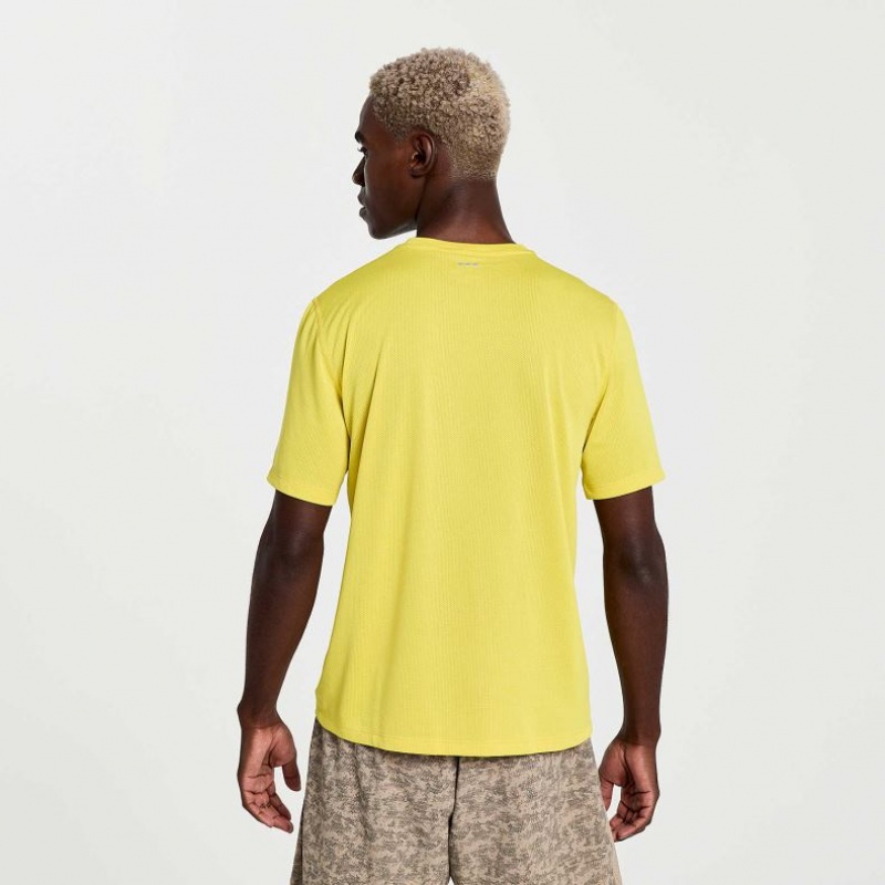 Saucony Stopwatch Graphic Short Sleeve Men's T-Shirt Yellow | Jeddah EYIGZ