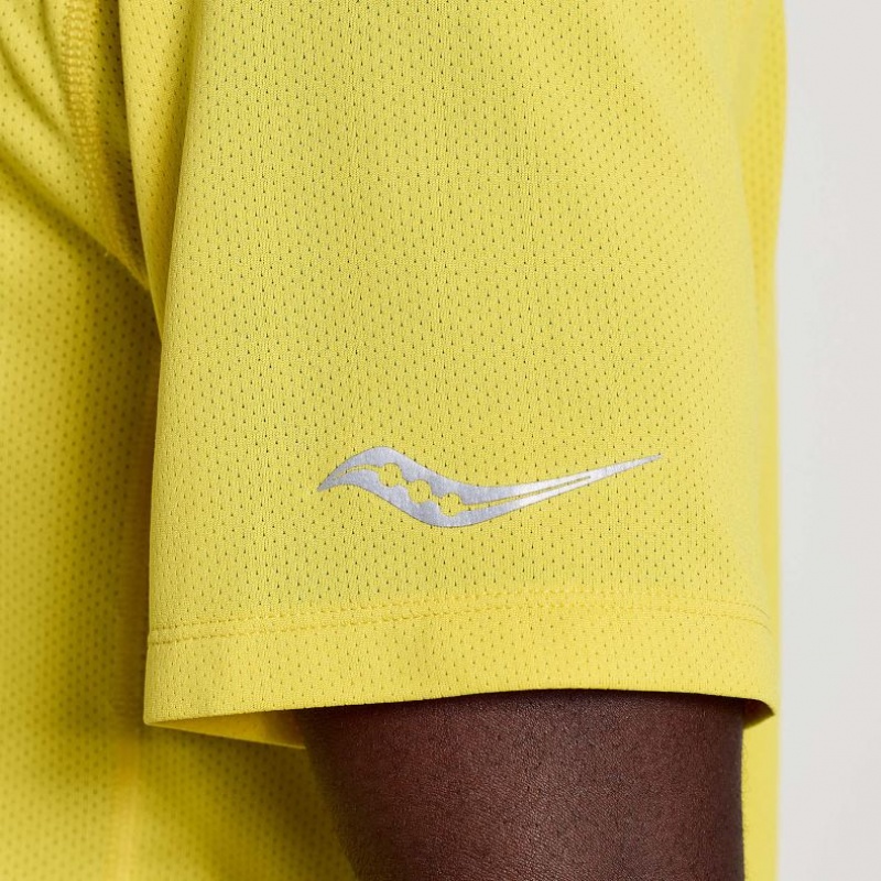 Saucony Stopwatch Graphic Short Sleeve Men's T-Shirt Yellow | Jeddah EYIGZ