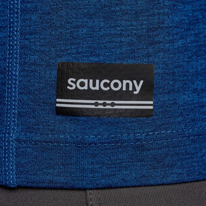 Saucony Stopwatch Graphic Short Sleeve Men's T-Shirt Indigo | Jeddah JDNPI