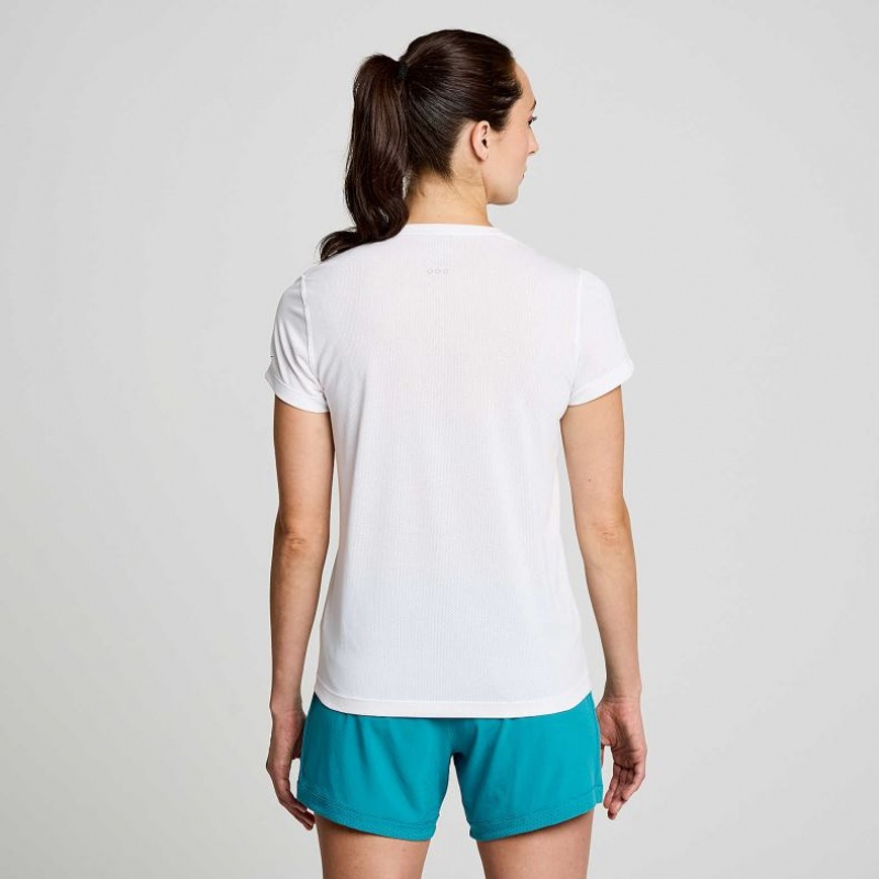 Saucony Stopwatch Graphic Short Sleeve Women's T-Shirt White | KSA BYIDF