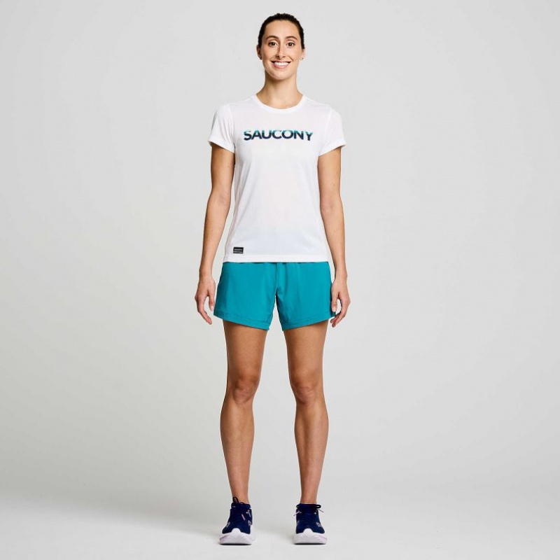 Saucony Stopwatch Graphic Short Sleeve Women's T-Shirt White | KSA BYIDF