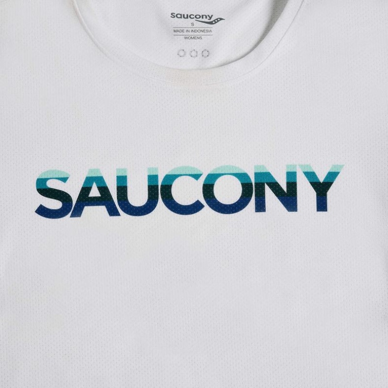 Saucony Stopwatch Graphic Short Sleeve Women's T-Shirt White | KSA BYIDF