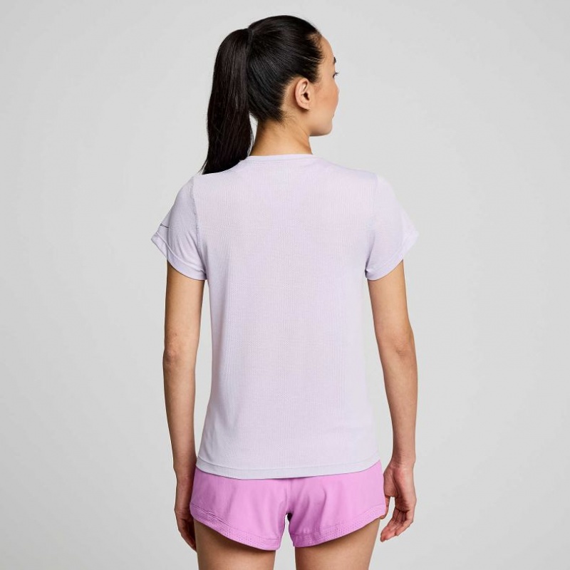 Saucony Stopwatch Graphic Short Sleeve Women's T-Shirt Purple | Riyadh BLYEC