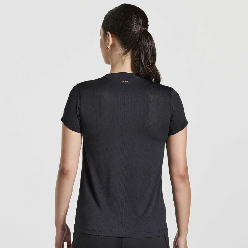 Saucony Stopwatch Graphic Short Sleeve Women's T-Shirt Black | KSA KCSLY