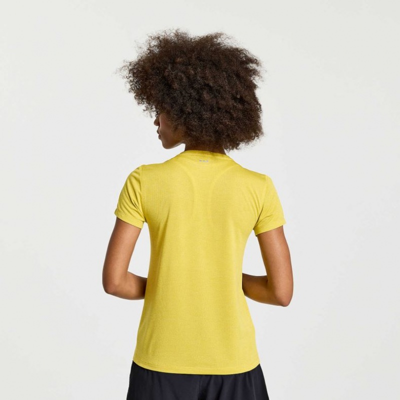 Saucony Stopwatch Graphic Short Sleeve Women's T-Shirt Yellow | Riyadh ALUYI