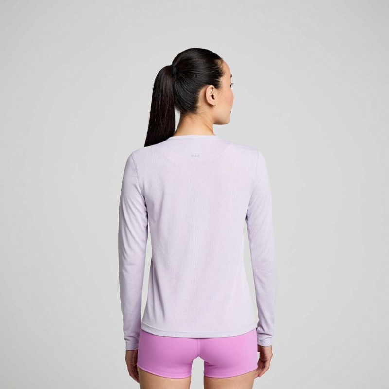 Saucony Stopwatch Long Sleeve Women's T-Shirt Purple | KSA THPUG