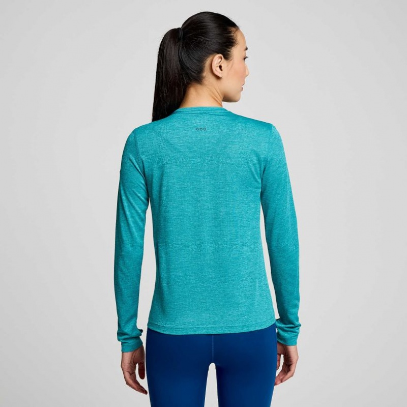 Saucony Stopwatch Long Sleeve Women's T-Shirt Turquoise | Riyadh ILHWC