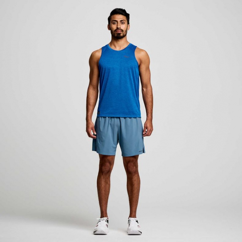 Saucony Stopwatch Men's Singlet Blue | KSA TUQCM