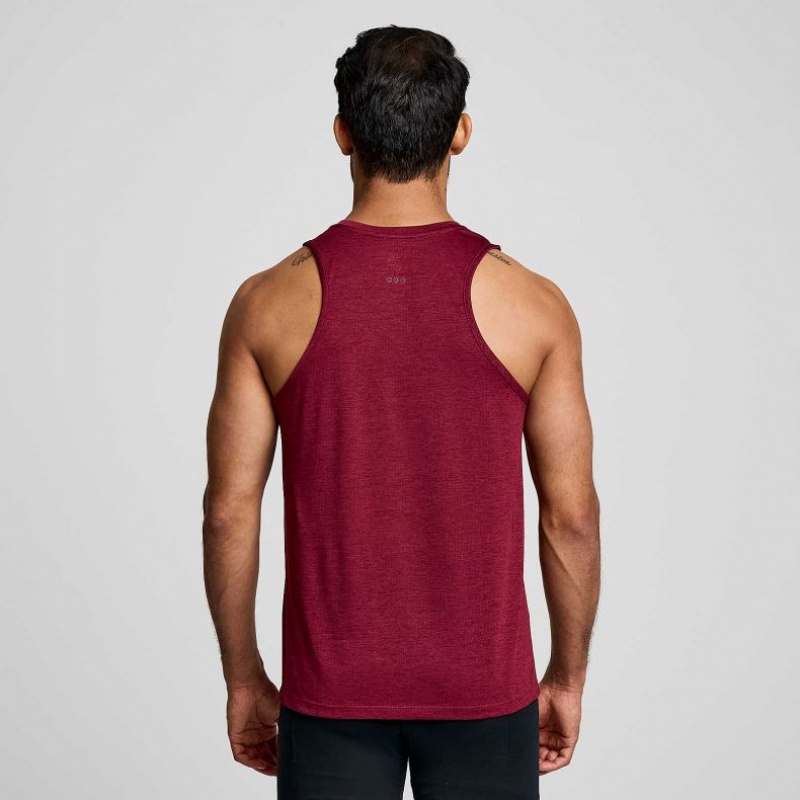 Saucony Stopwatch Men's Singlet Burgundy | Jeddah WKBJX