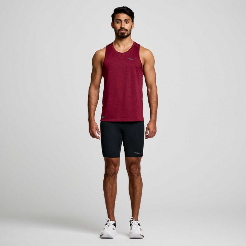 Saucony Stopwatch Men's Singlet Burgundy | Jeddah WKBJX