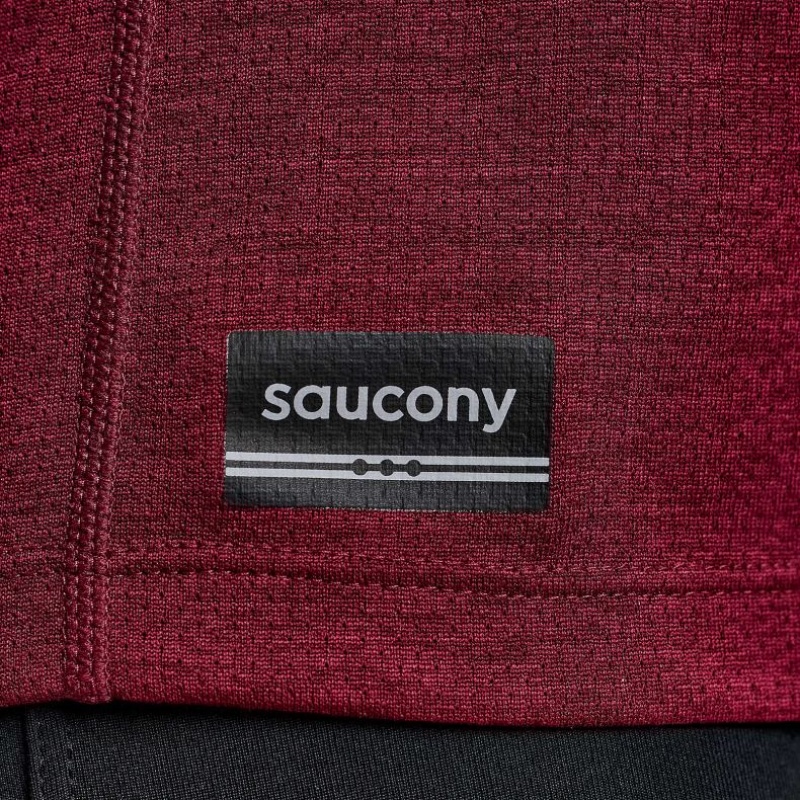 Saucony Stopwatch Men's Singlet Burgundy | Jeddah WKBJX