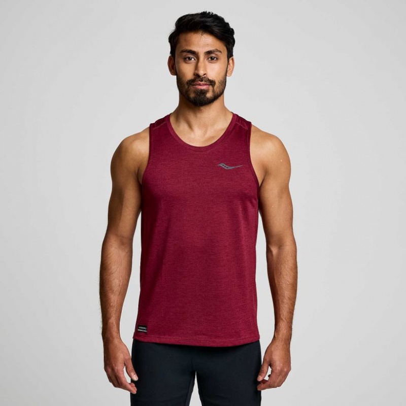 Saucony Stopwatch Men\'s Singlet Burgundy | Jeddah WKBJX