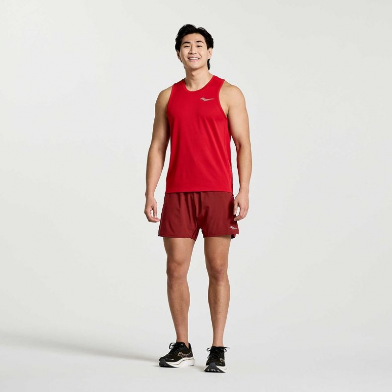 Saucony Stopwatch Men's Singlet Red | Riyadh YUPJT