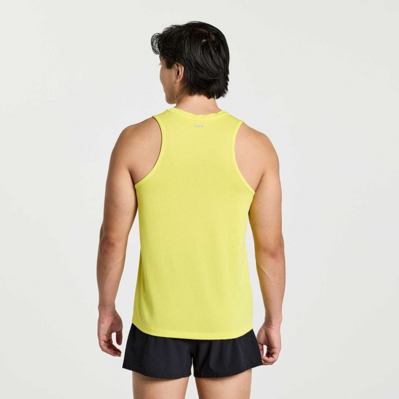 Saucony Stopwatch Men's Singlet Yellow | KSA AJIBQ