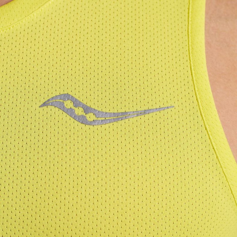 Saucony Stopwatch Men's Singlet Yellow | KSA AJIBQ