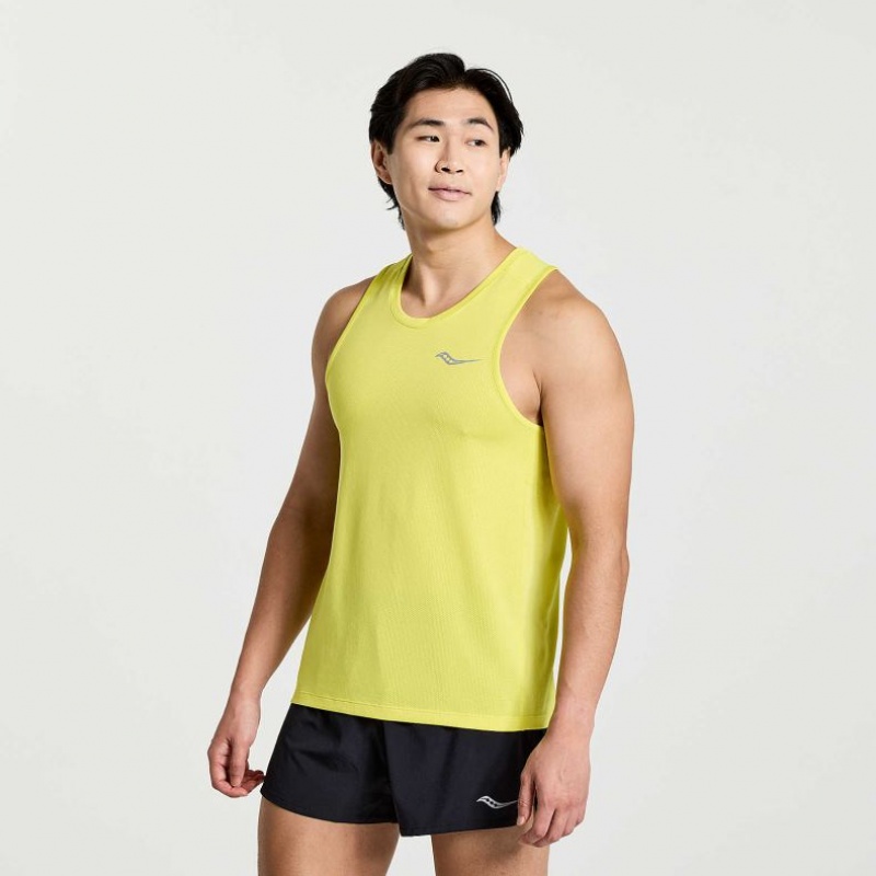 Saucony Stopwatch Men\'s Singlet Yellow | KSA AJIBQ