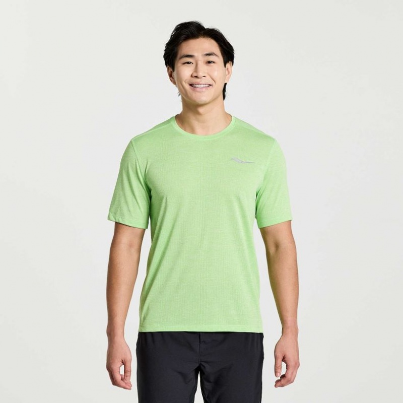 Saucony Stopwatch Short Sleeve Men\'s T-Shirt Mint | KSA IQXPH