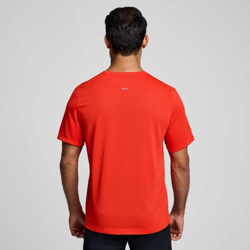 Saucony Stopwatch Short Sleeve Men's T-Shirt Orange | Riyadh RMOXN