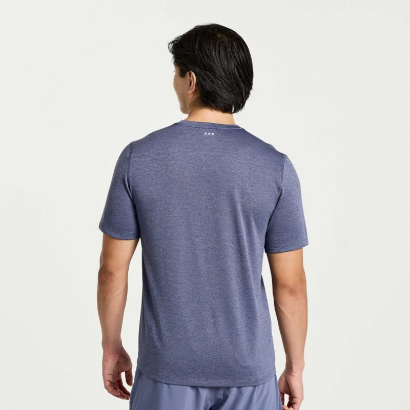 Saucony Stopwatch Short Sleeve Men's T-Shirt Blue | Jeddah SGCMF