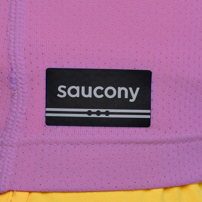 Saucony Stopwatch Short Sleeve Women's T-Shirt Purple | Riyadh PIEZO