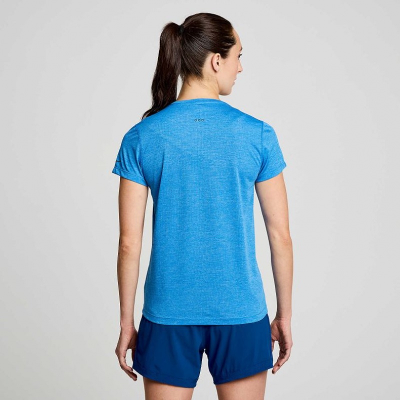 Saucony Stopwatch Short Sleeve Women's T-Shirt Blue | Jeddah JENUX