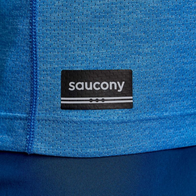 Saucony Stopwatch Short Sleeve Women's T-Shirt Blue | Jeddah JENUX