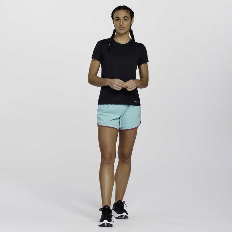 Saucony Stopwatch Short Sleeve Women's T-Shirt Black | KSA KNDJB