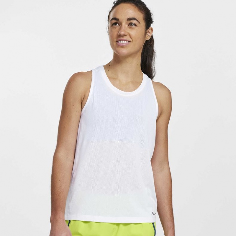 Saucony Stopwatch Women\'s Singlet White | Jeddah QUROZ