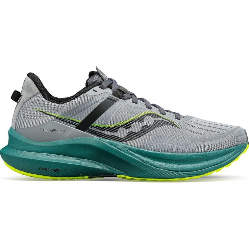 Saucony Tempus Men\'s Wide Running Shoes Grey / Turquoise | Riyadh GDCXF