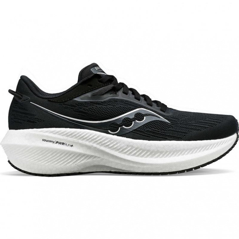 Saucony Triumph 21 Men\'s Running Shoes Black / White | KSA OPBJH