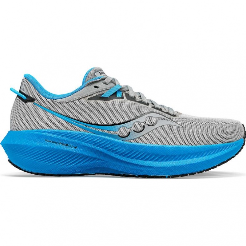 Saucony Triumph 21 Men\'s Running Shoes Silver / Blue | KSA KAMRN