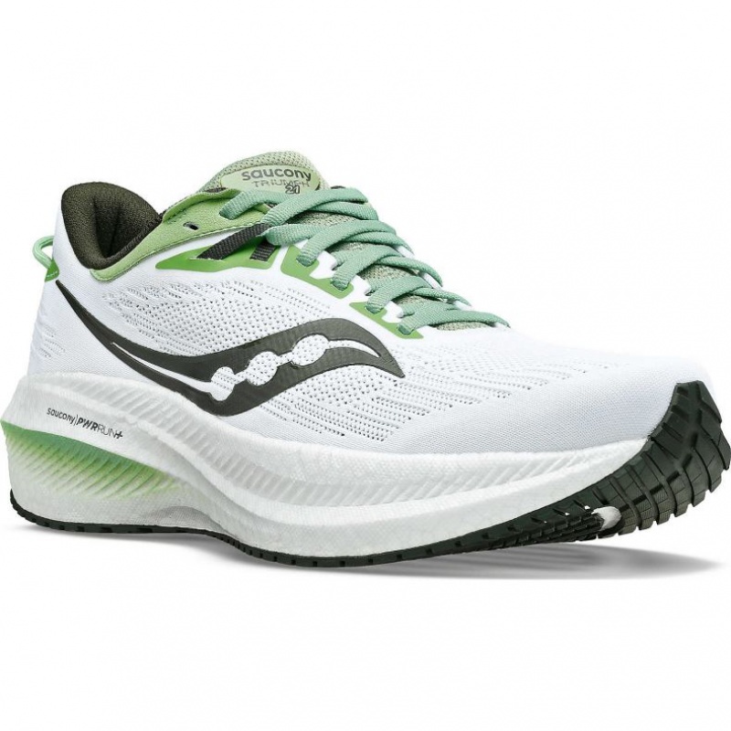 Saucony Triumph 21 Men's Running Shoes White | Jeddah HQXZM