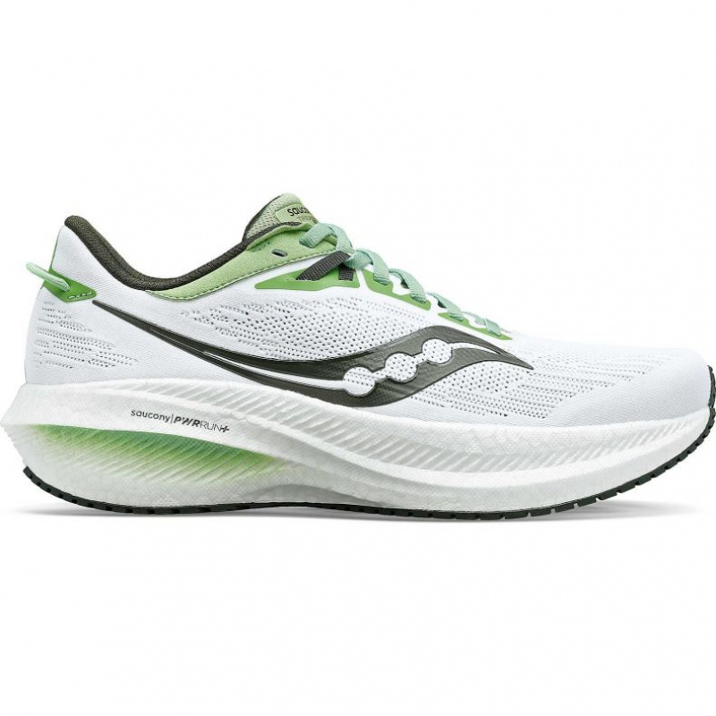 Saucony Triumph 21 Men\'s Running Shoes White | Jeddah HQXZM