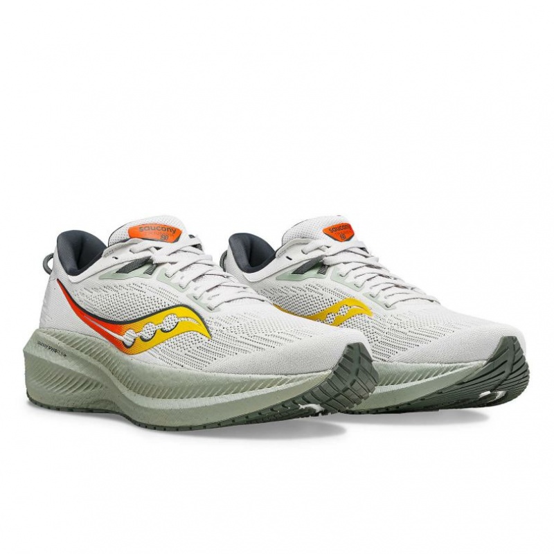 Saucony Triumph 21 Men's Running Shoes White | Jeddah GSDAO