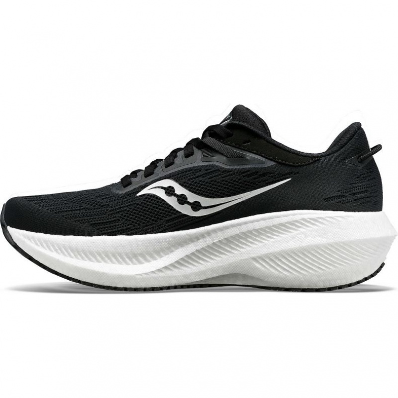 Saucony Triumph 21 Men's Wide Running Shoes Black / White | Jeddah HXSGQ