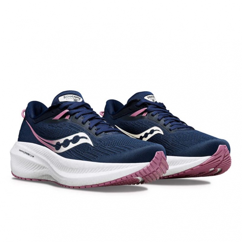 Saucony Triumph 21 Women's Running Shoes Navy | KSA TXSAH