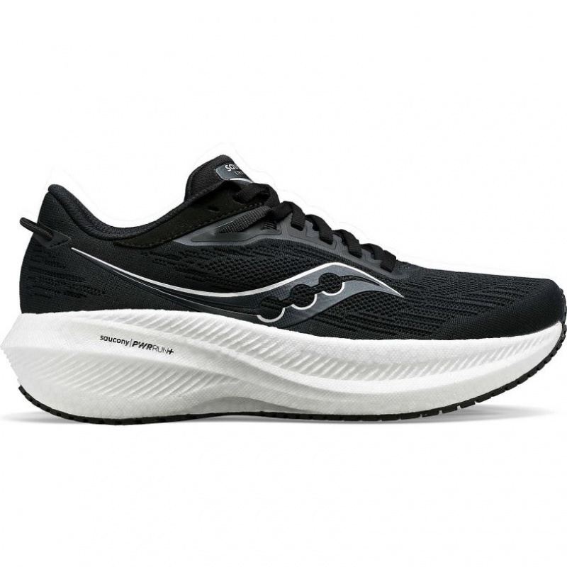 Saucony Triumph 21 Women\'s Wide Running Shoes Black / White | Riyadh LPFYK