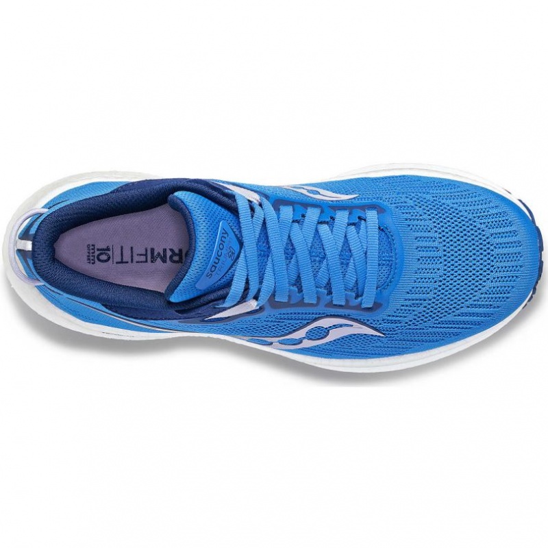 Saucony Triumph 21 Women's Wide Running Shoes Blue | Jeddah TACZN