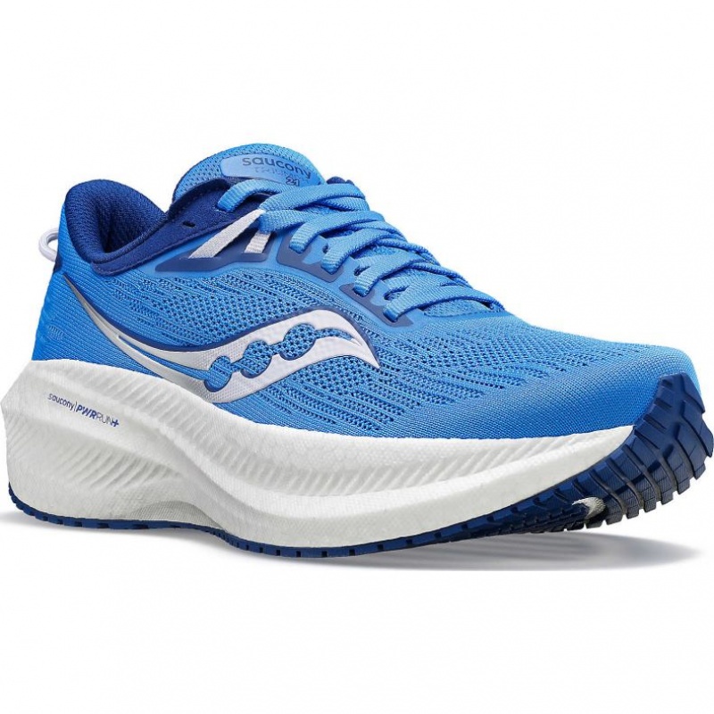 Saucony Triumph 21 Women's Wide Running Shoes Blue | Jeddah TACZN