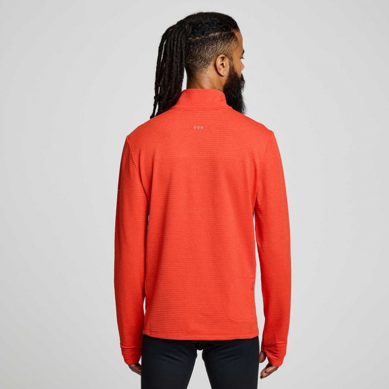 Saucony Triumph 3D 1/2 Zip Men's Sweatshirt Orange | Riyadh NULJS